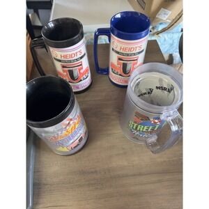 4-National Street Rod Association Thermo-Serv Beer Mugs NSRA 1990s vtg Made USA